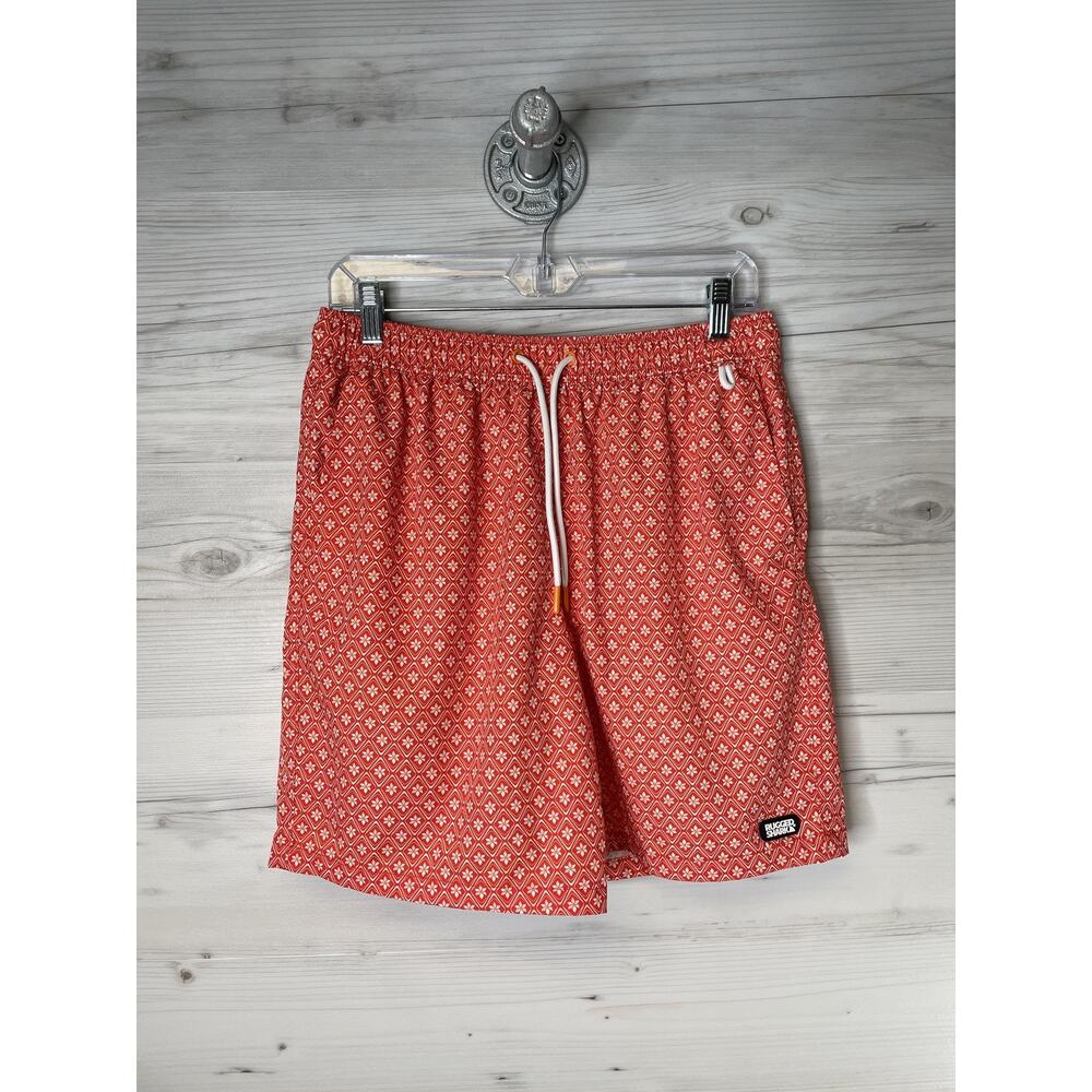 Rugged Shark Shorts Mens‎ Medium Red Swim Trunks Mesh Lined Drawstring Floral
